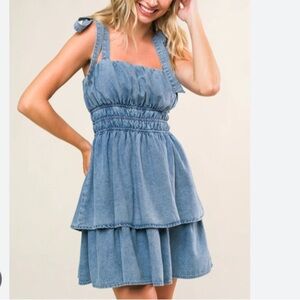 Flying Tomato Blue Denim Mini Dress